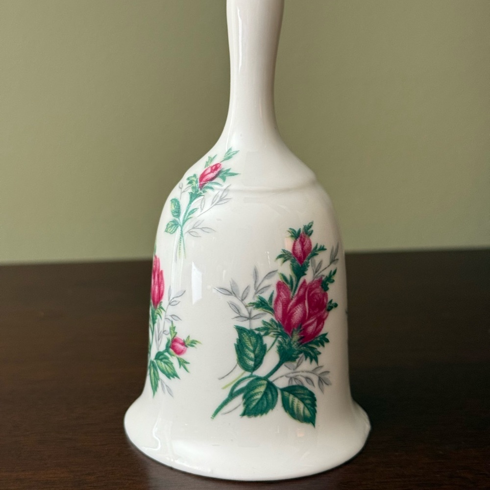 VINTAGE FINE BONE CHINA MANN FLORAL BELL